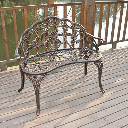 Bronze Metal Rose Bench for 2 Person Seat T7345