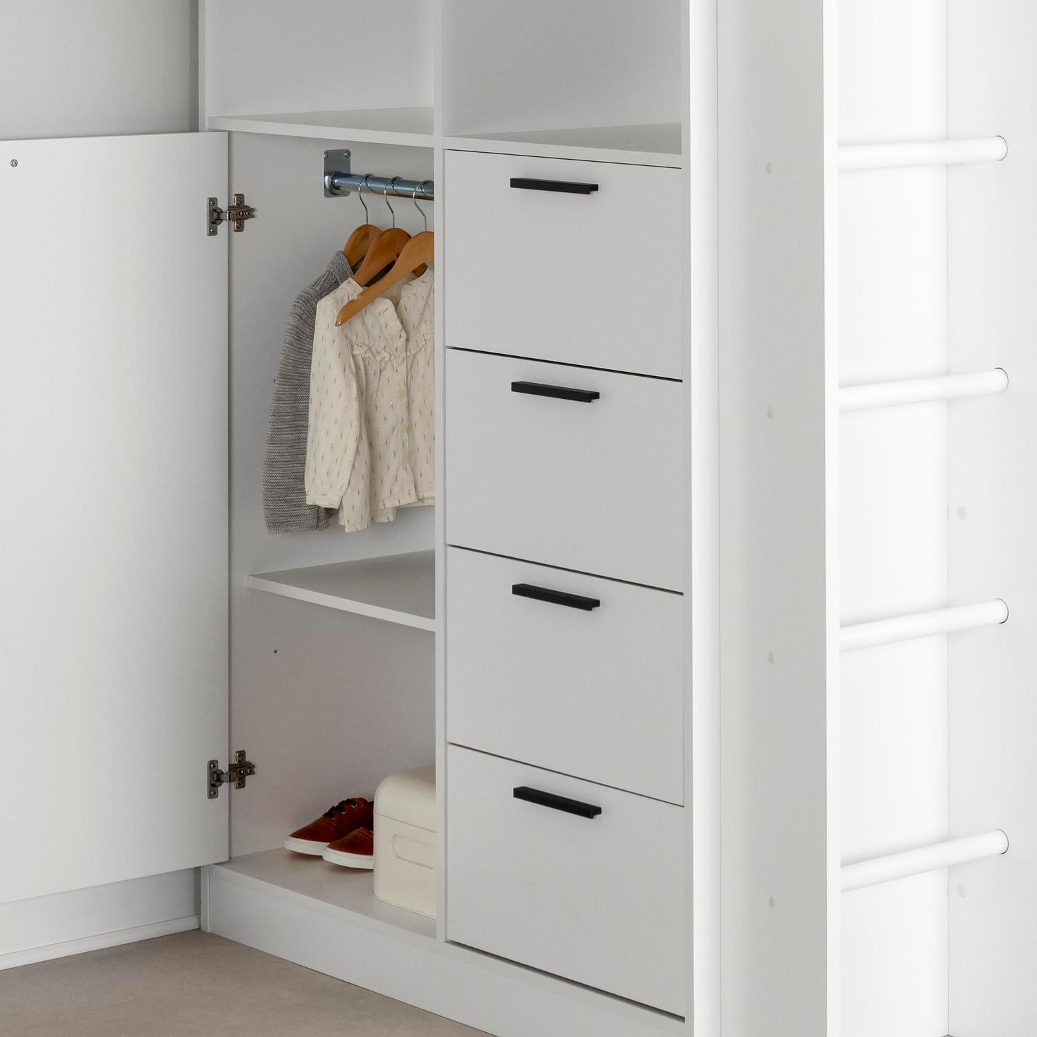 Pure White Twin Size Wood Murphy Bed J574213