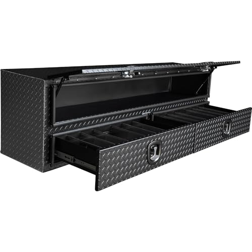 Aluminum Heavy-Duty Flatbed Truck Tool Box 21 x 18 x 72 Inch B298