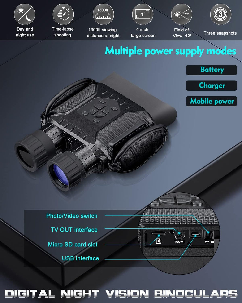 Digital Infrared Night Vision Binoculars with 32GB Memory Card G263