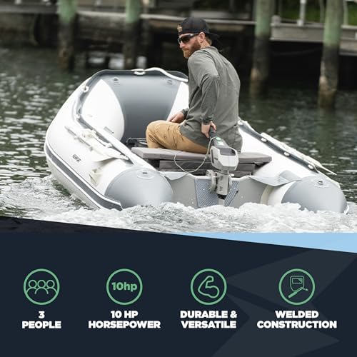 12ft 6in Inflatable Dinghy Boat Tender White Gray C55634