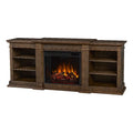Traditional Wood & Steel Electric Fireplace TV Stand in Heritage Oak Y54664
