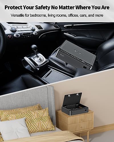 Biometric Gun Safe 4 Ways Quick Access Fingerprint Digital Keypad Key APP Lock Handgun Pistol Safe S3819