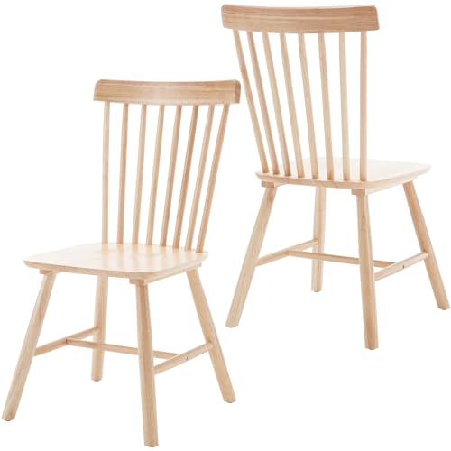 Black Solid Wood Dining Chairs Set of 2 J24348