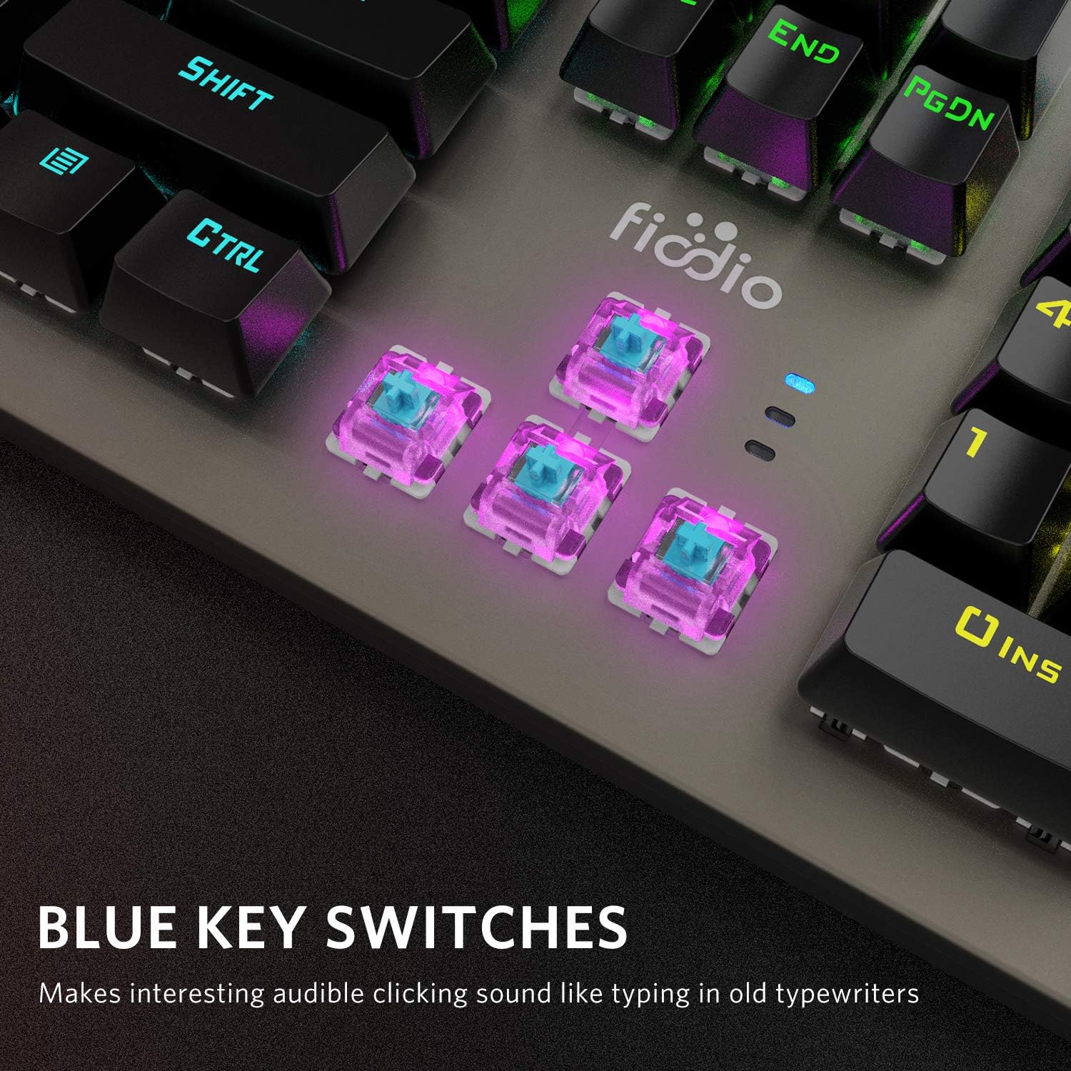 Mechanical Gaming Keyboard Wired RGB Rainbow Backlit with Blue Switches Ergonomic Standard Keyboard Pack of 2 P89873