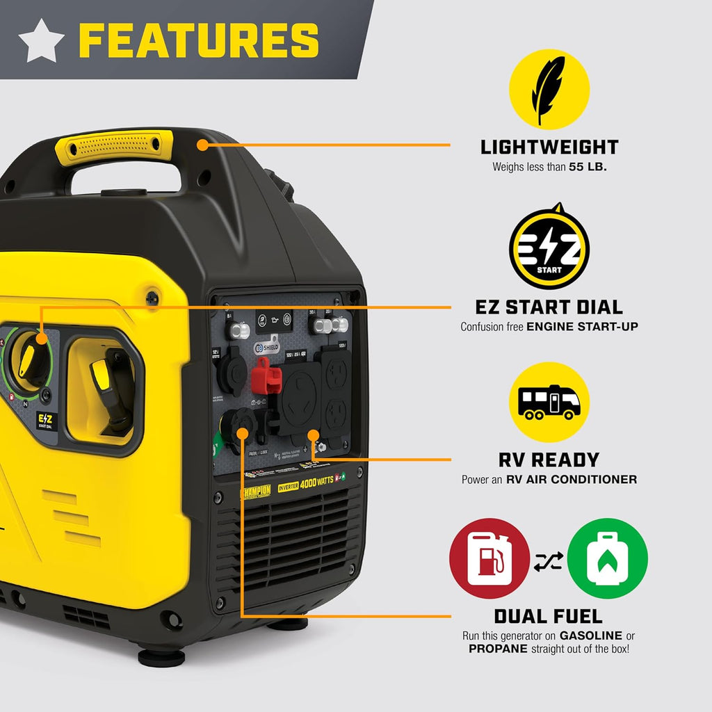 4000-Watt Dual Fuel Portable Inverter Generator E1900