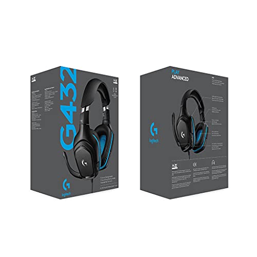 Wired Gaming Headset with Flip-to-Mute Mic, Black/Blue D177
