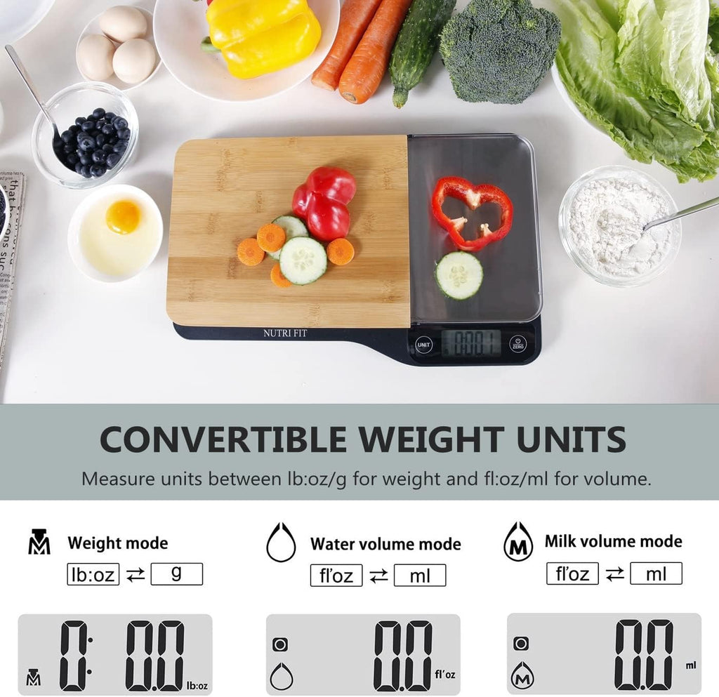 3 in 1 Digital Kitchen Scale with Removable Cutting Board & Tray B5769