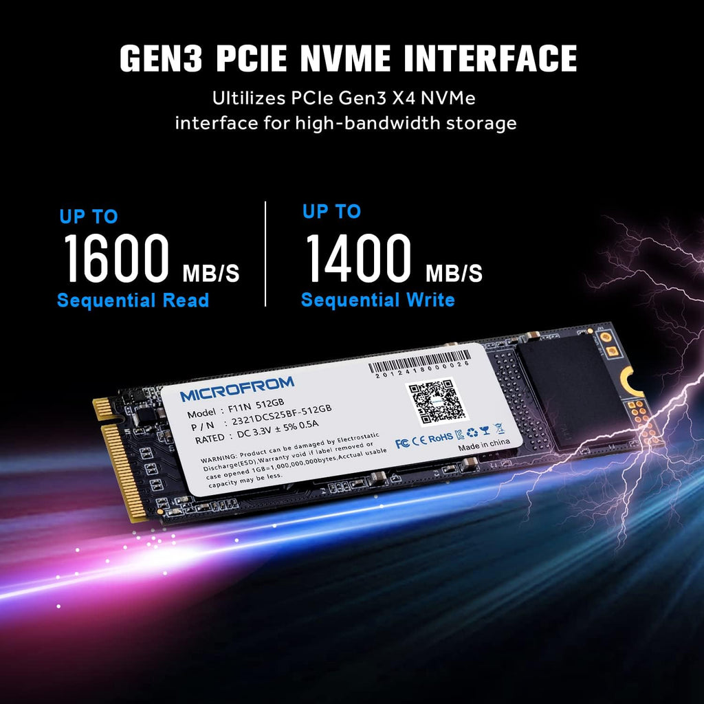 512GB M.2 NVMe PCIe Gen3X4 Internal Solid State Drive Pack of 2 G948