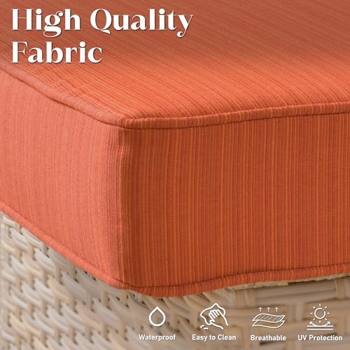 8 Piece Wicker Patio Conversation Set with Cushion and Ottomans U2495