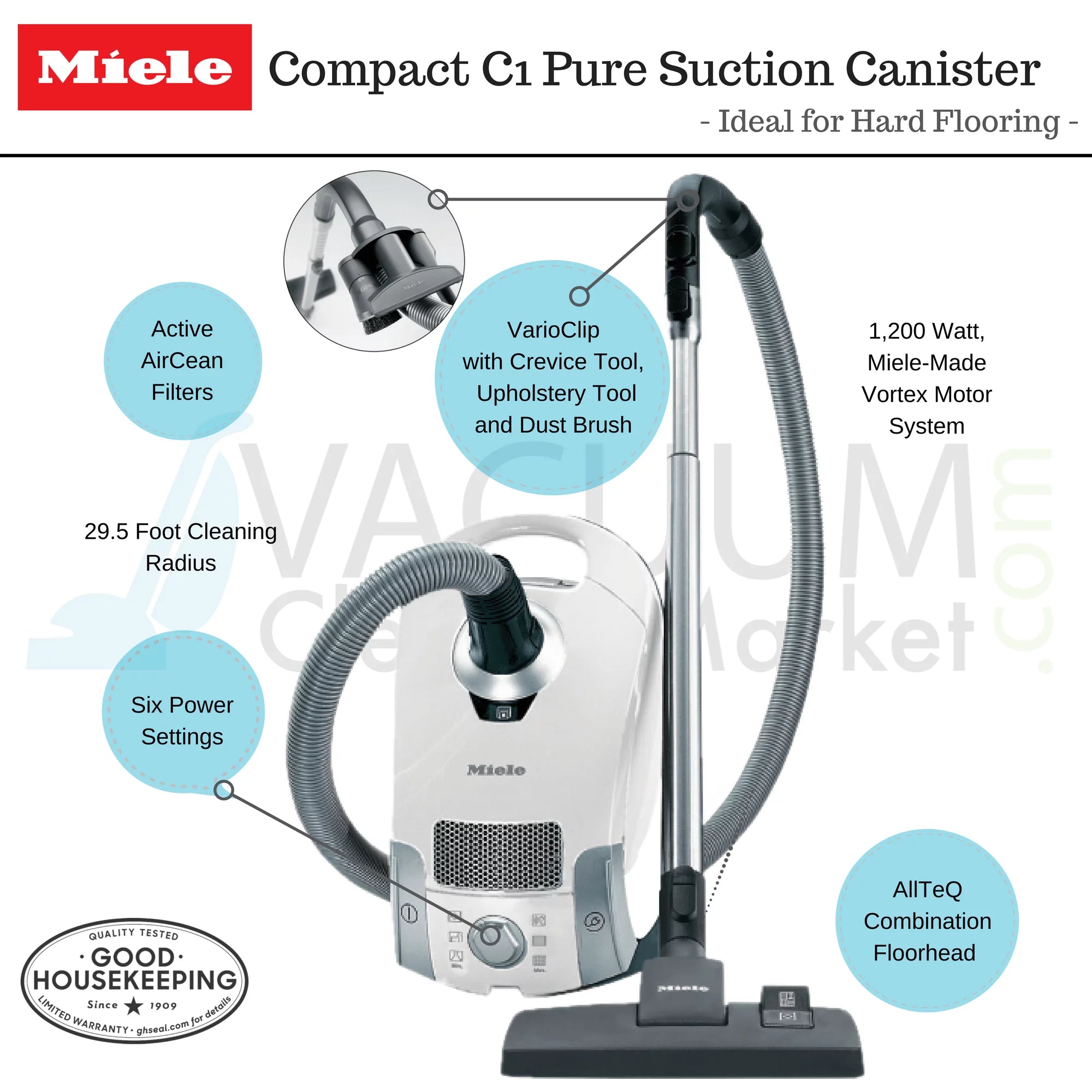 Compact C1 Pure Suction Canister Vacuum Cleaner W8119