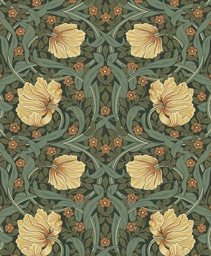 Meadow Green & Amber Peel and Stick Wallpaper P397776