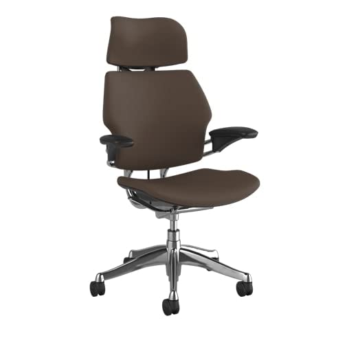 Polished Aluminum Frame Black Lotus Fabric Ergonomic Office Chair with Headrest I50175