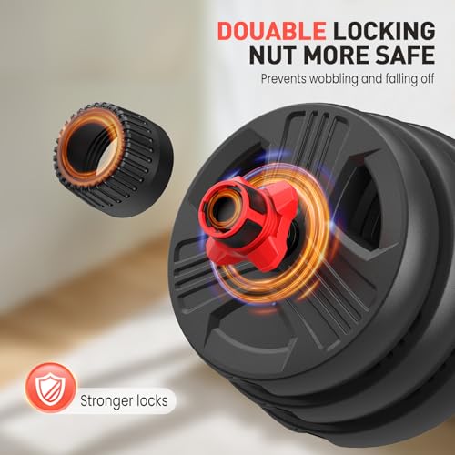 Adjustable Dumbbells, 90lbs Free Weight Set with Connector C143369
