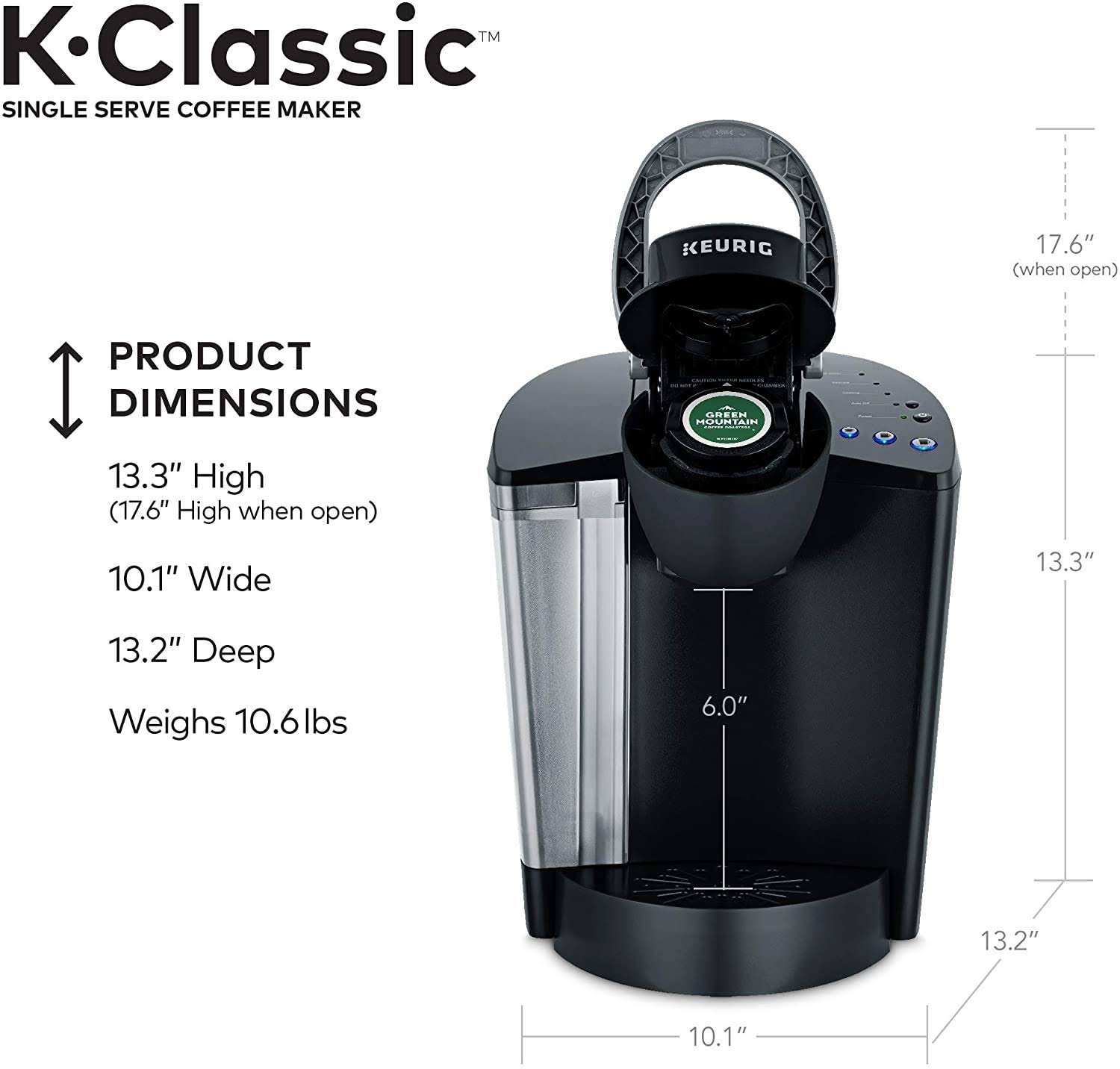 Black Single Serve K-Cup Pod Coffee Brewer B356448