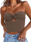Womens Tube Tops Bandeau Strapless Tank Tops N1211