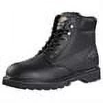 Black Leather Lace-Up Steel Toe Work Boots D9030