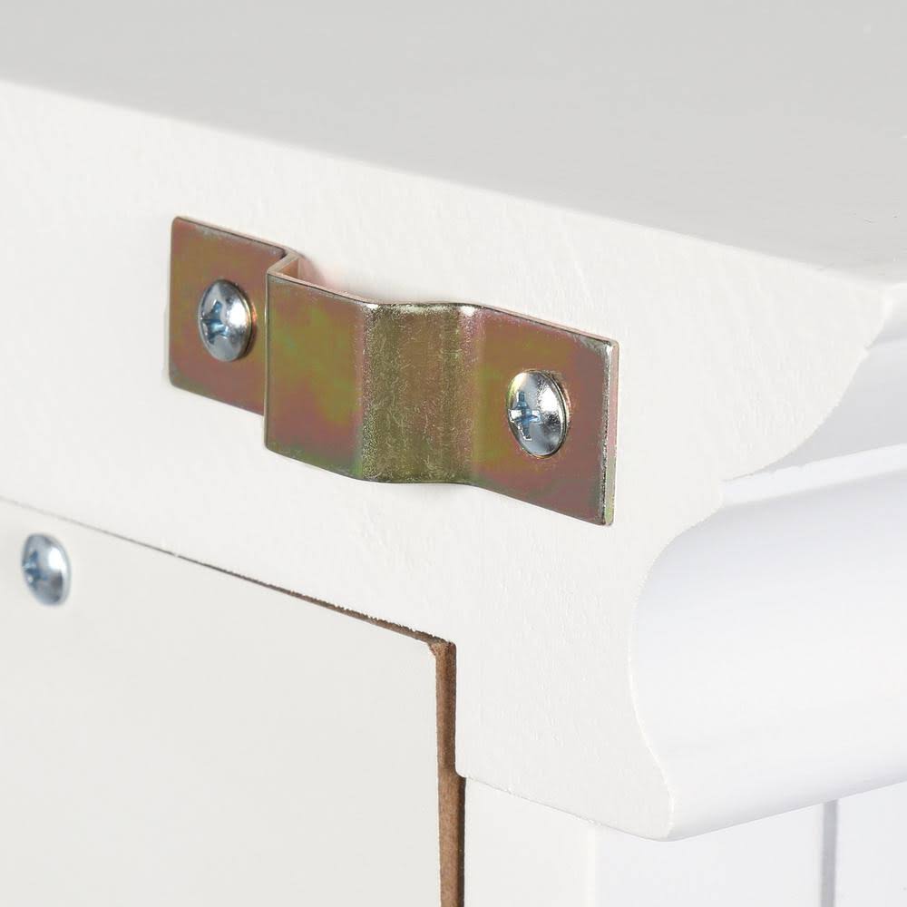 White Bathroom Linen Cabinet Drawer Storage Shelves M403