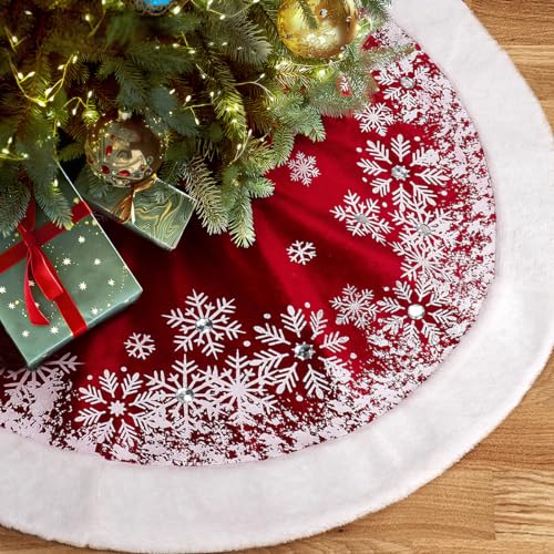 48 Inches Red Velvet Christmas Tree Skirt W87113