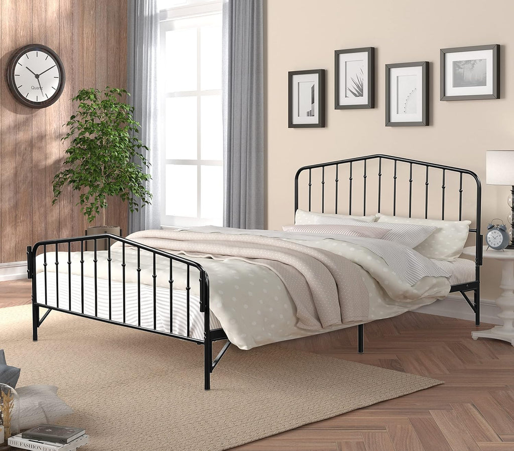 Black Queen Metal Canopy Bed Frame Q639
