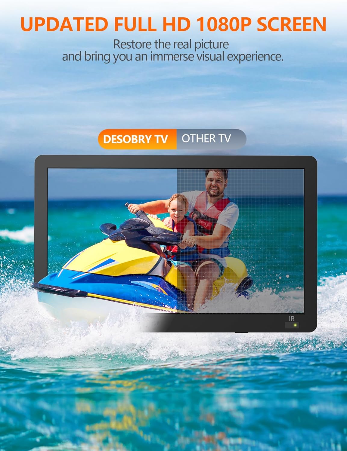 14.2" Portable Mini TV LCD Monitor 1080P with Digital ATSC Tuner W759