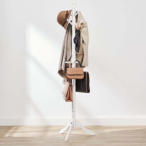 Solid Wood Coat Rack with 10 Hooks K87159