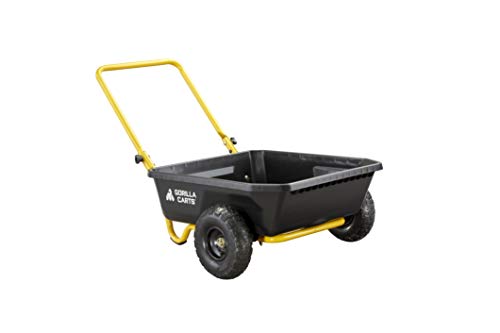 Black/Yellow Poly Dump Cart, 4 cu ft, 300 lb. Capacity R95949