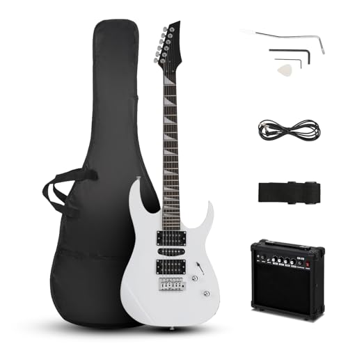 Matte Black Electric Guitar with 20Watt Amp and Starter Kit K362
