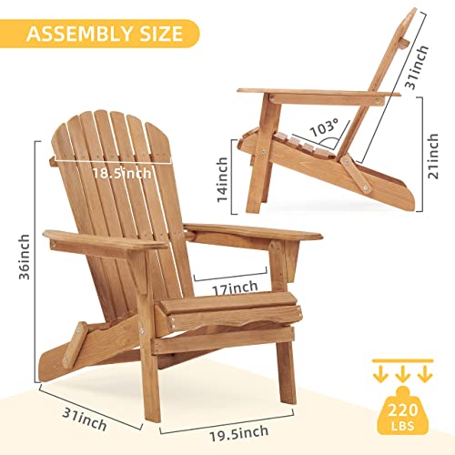 Gray Wooden Folding Adirondack Chairs Set of 2 J137752