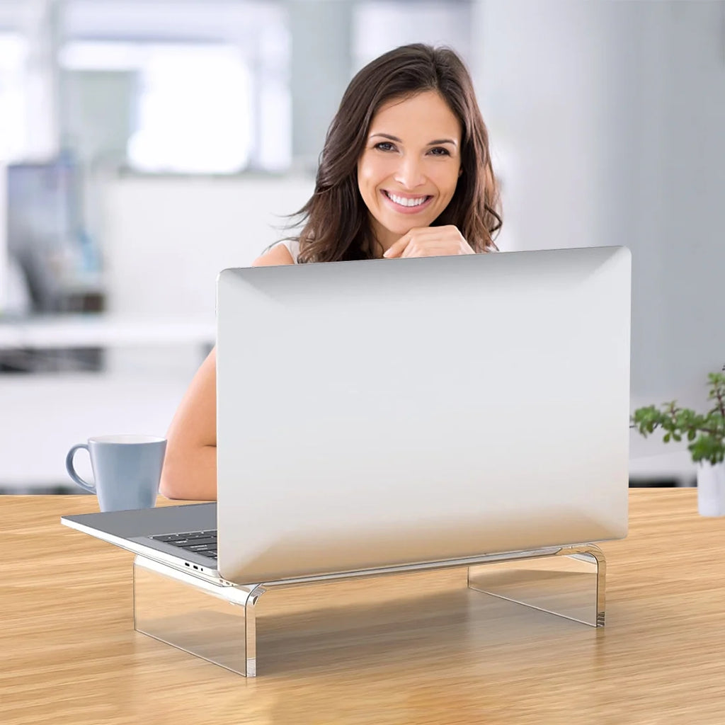 Clear Acrylic Monitor Stand with Storage A9135