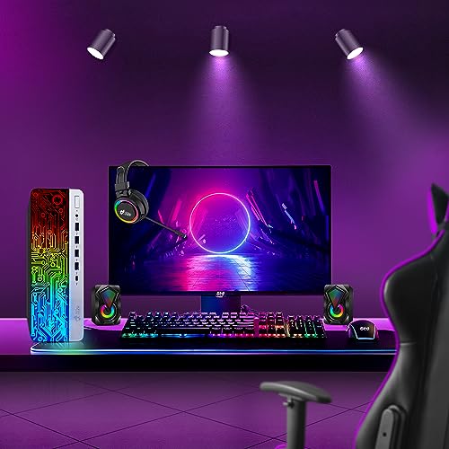 RGB Gaming Desktop PC Bundle - Intel Core i7 6th Gen, 16GB DDR4 Ram, 512GB SSD, NVIDIA GT-1030 2GB GDDR5, 22 Inch Monitor - Windows 10 Pro (Renewed) Z65375