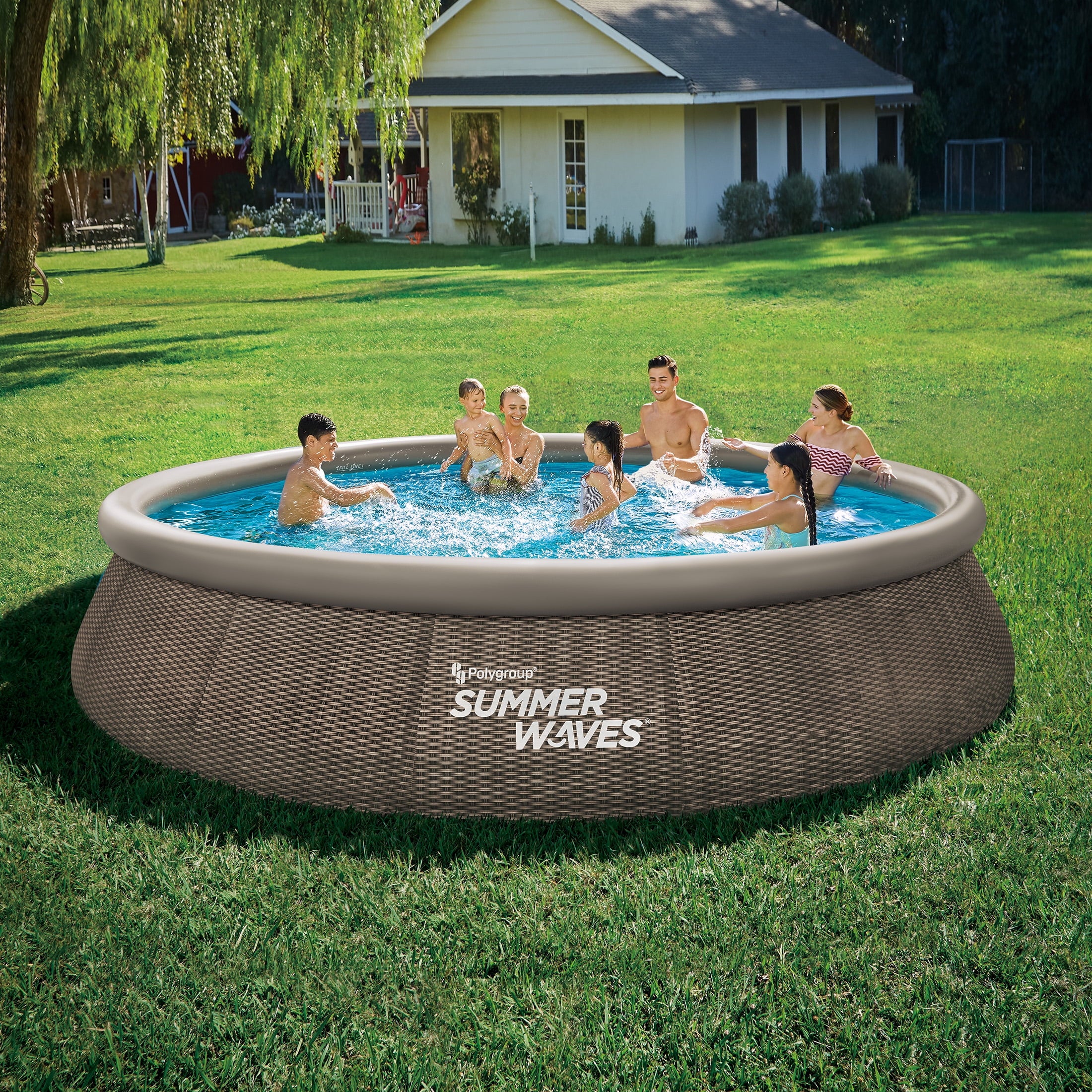 15 ft Dark Rattan Round Pool X650203