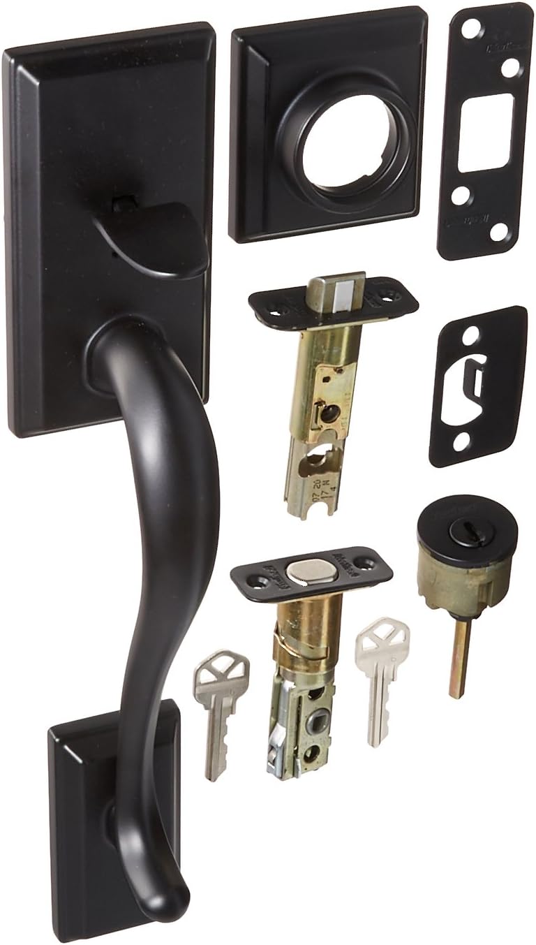Iron Black Finish Single Cylinder Exterior Handleset F640