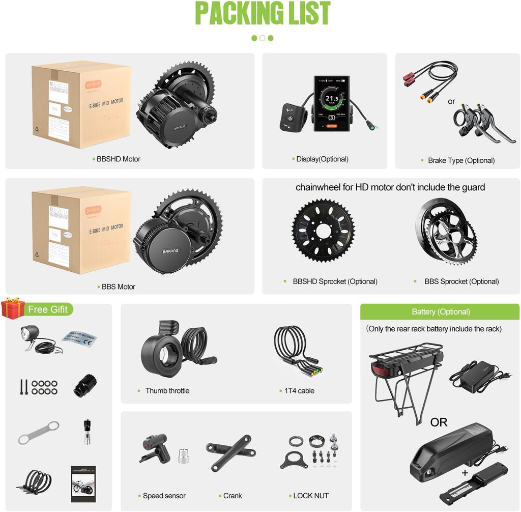 48V20AH Mid Drive Ebike Conversion Kit with Gear Sensor B49114