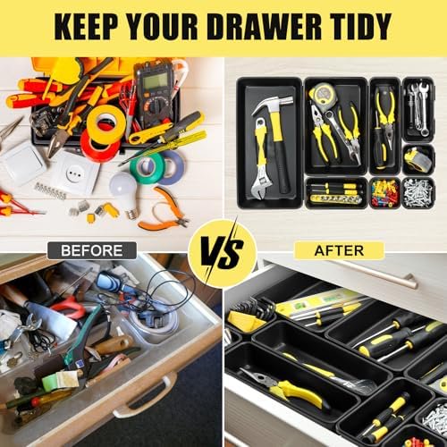 60PCS Black Plastic Tool Box Organizer Tray Divider (5 Sizes) A6050