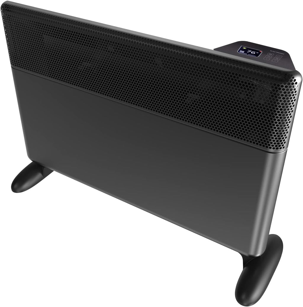 Portable Convection Panel Space Heater, 1500W, Freestanding Wall Mount, TFT Digital Display Touch Screen Panel, Adjustable Thermostat E570784