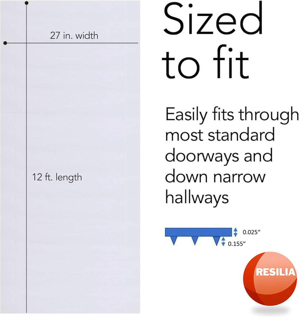 Clear Vinyl Plastic Floor Runner, 27 Inches Wide x 12 Feet Long D218
