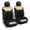 Beige Faux Leather Car Seat Covers Front Set M2943