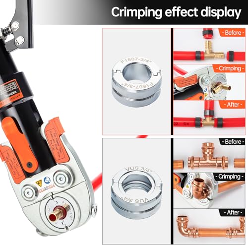 Copper Pipe Crimping Tool with 1/2 inch, 3/4 inch and 1 inch Jaws Z297