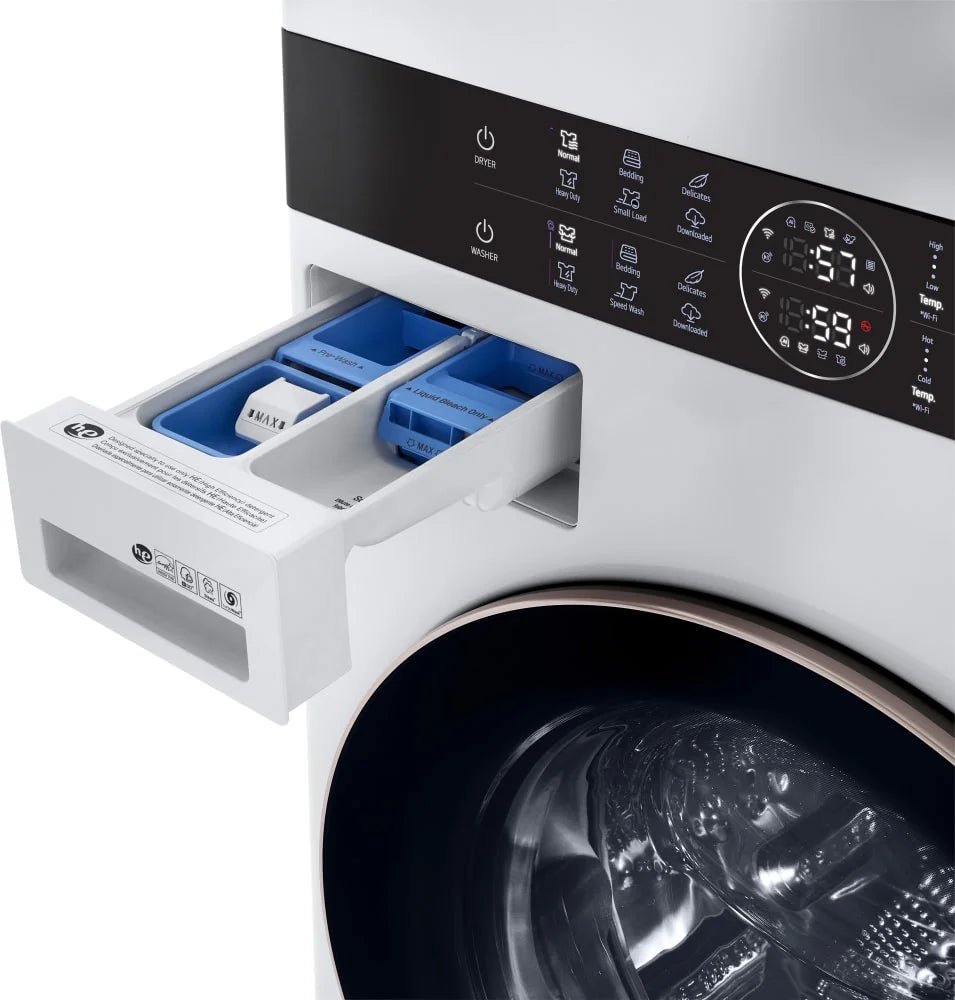 Front Load White Stacked Unit with 4.5 cu. ft. Washer & 7.4 cu. ft. Dryer H2930
