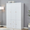 White 2 Door Wooden Armoire Wardrobe with Shelves N161