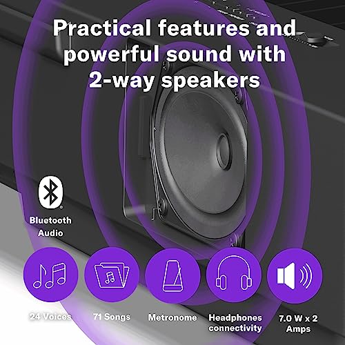Black 88-Key Weighted Portable Digital Piano Keyboard with Music Rest, Sustain Foot Switch, Built-in Speakers, USB Connectivity A96044
