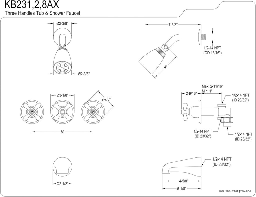 Polished Chrome Tub and Shower Faucet I198