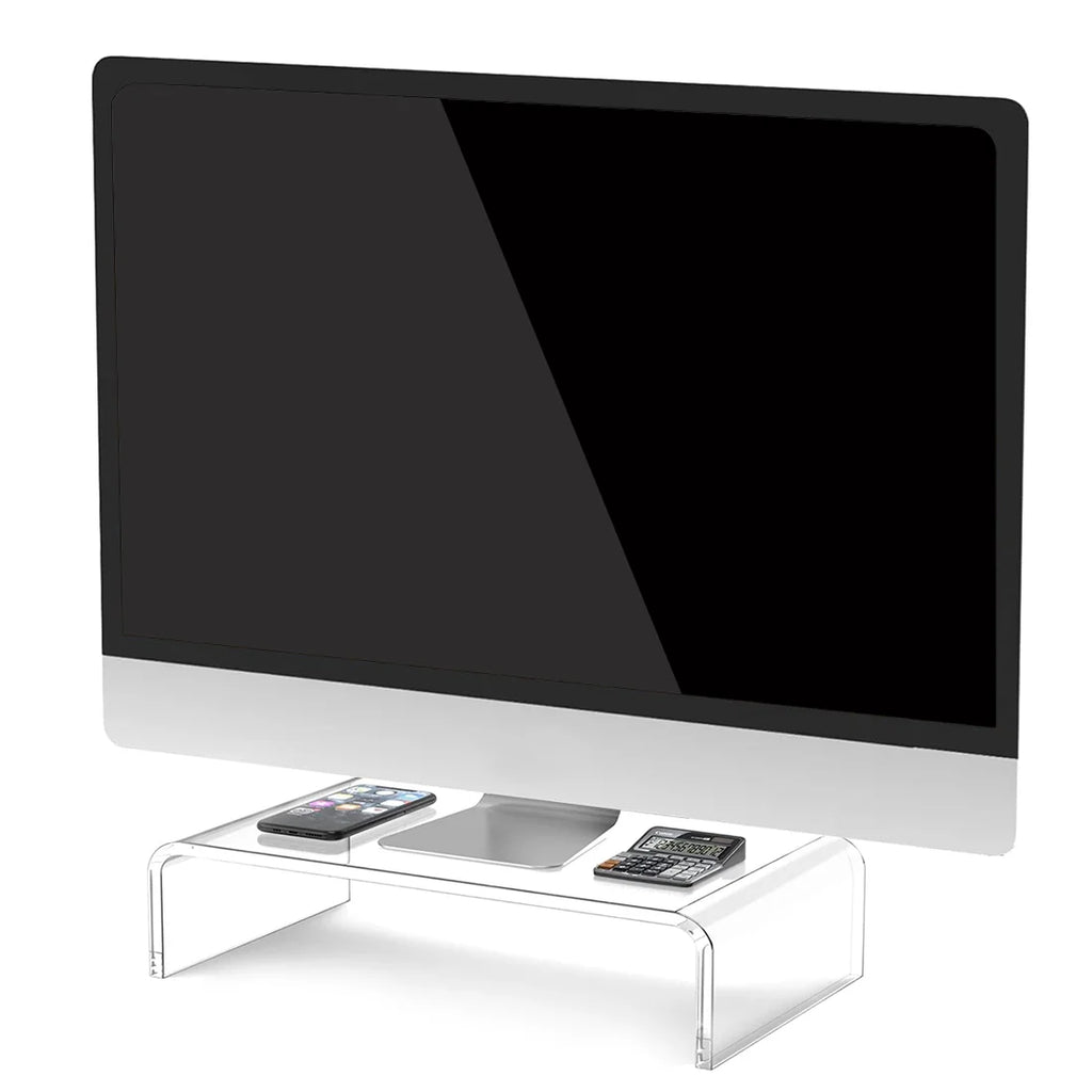 Clear Acrylic Monitor Stand with Storage A9135