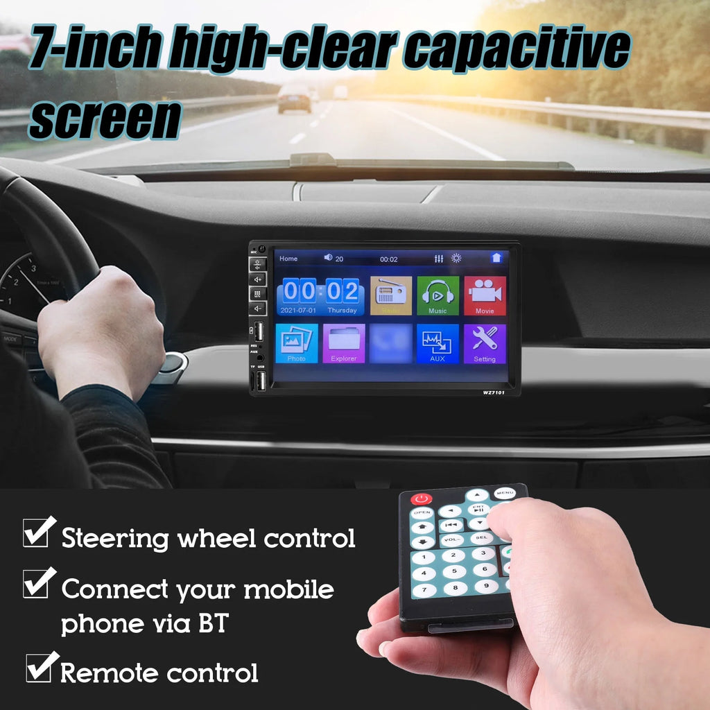 Single Din 7 Inch LCD Touchscreen Car Stereo MP5 Player with BT X574796