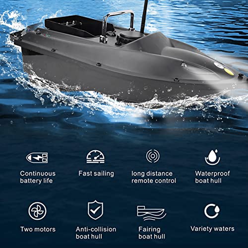 Black Remote Control Fishing Bait Boat C78397