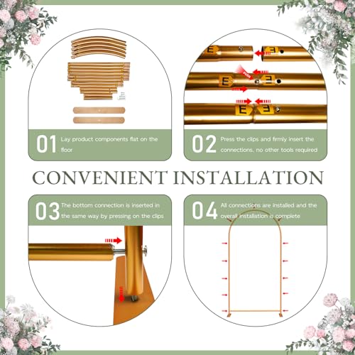 7.2FT Gold Metal Arch Backdrop Stand D833