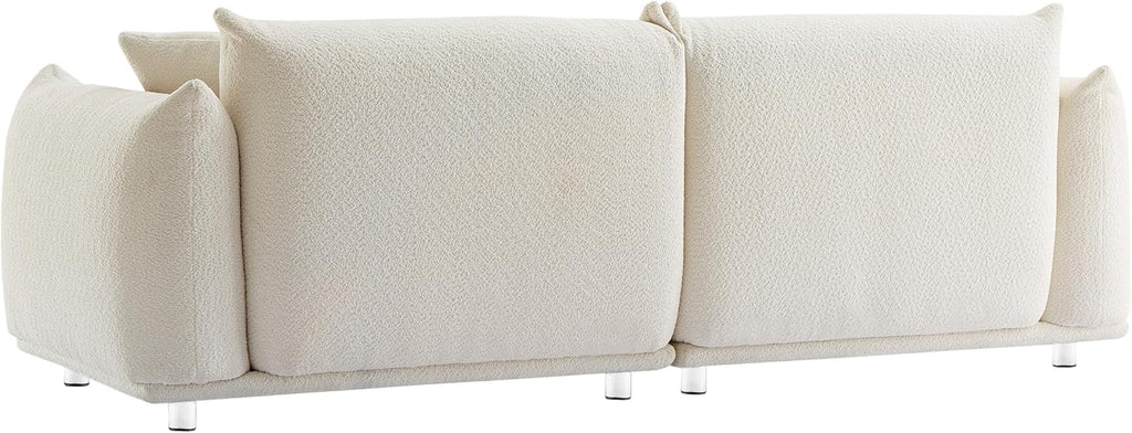 87" Oversized Sherpa Sofa with Metal Legs and 2 Pillows Q958712