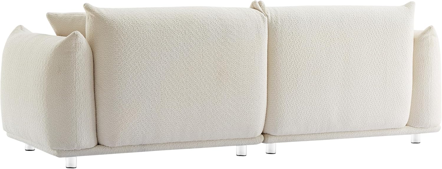 87" Oversized Sherpa Sofa with Metal Legs and 2 Pillows Q958712