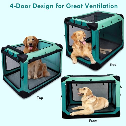 42 inch Collapsible Dog Crate with Durable Mesh Windows F6838